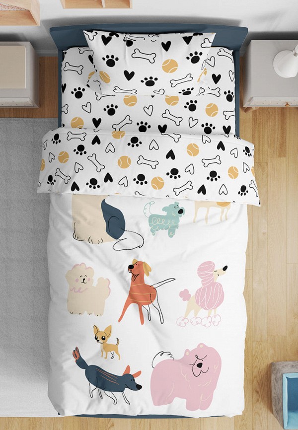 Bellehome Постельное белье детское - Собачьи радости, сатин, пододеяльник на молнии - фото 1