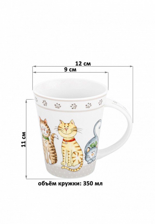Elan Gallery Набор кружек - 4х350 мл 12х9х11 см БЕЗ КОТА ЖИЗНЬ НЕ ТА + Кошачья жизнь - фото 2
