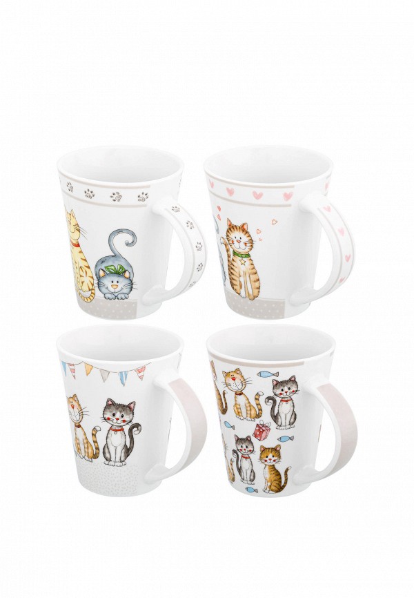 Elan Gallery Набор кружек - 4х350 мл 12х9х11 см БЕЗ КОТА ЖИЗНЬ НЕ ТА + Кошачья жизнь - фото 4