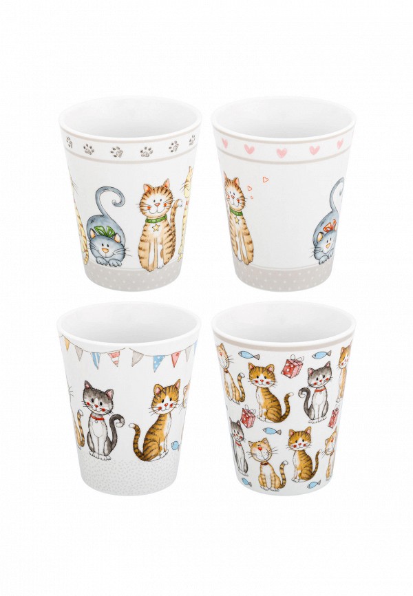 Elan Gallery Набор кружек - 4х350 мл 12х9х11 см БЕЗ КОТА ЖИЗНЬ НЕ ТА + Кошачья жизнь - фото 5