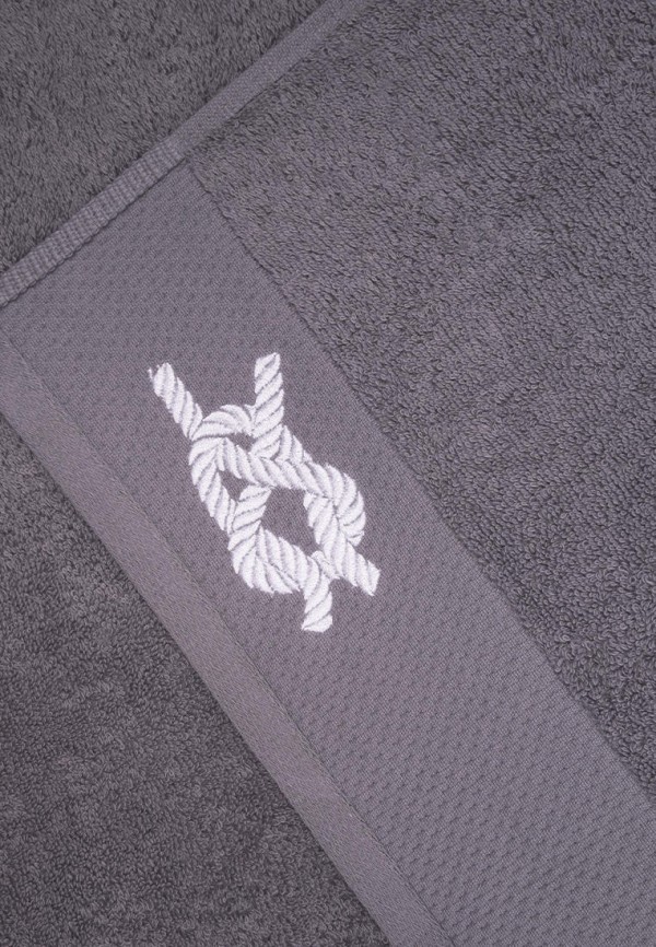 Bellehome Полотенца 3 шт. - Антрацит Верфь махровые с вышивкой - фото 2