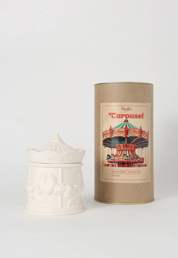 Ta&Ko Home Свеча ароматическая - "Карусель" Тыквенный пирог, деревянный фитиль - фото 1