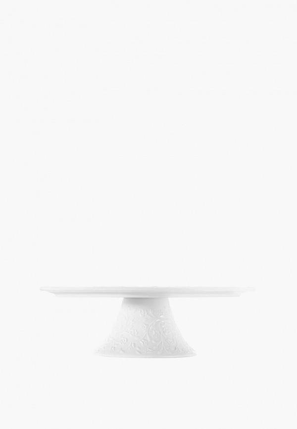 Elan Gallery Блюдо сервировочное - 25,5х25,5х8 см Веточки-цветочки, на ножке - фото 4