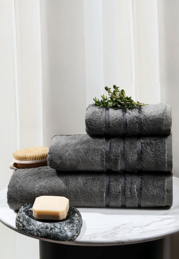 Bellehome Полотенце - бамбук Акито Антрацит 50х100 - фото 3