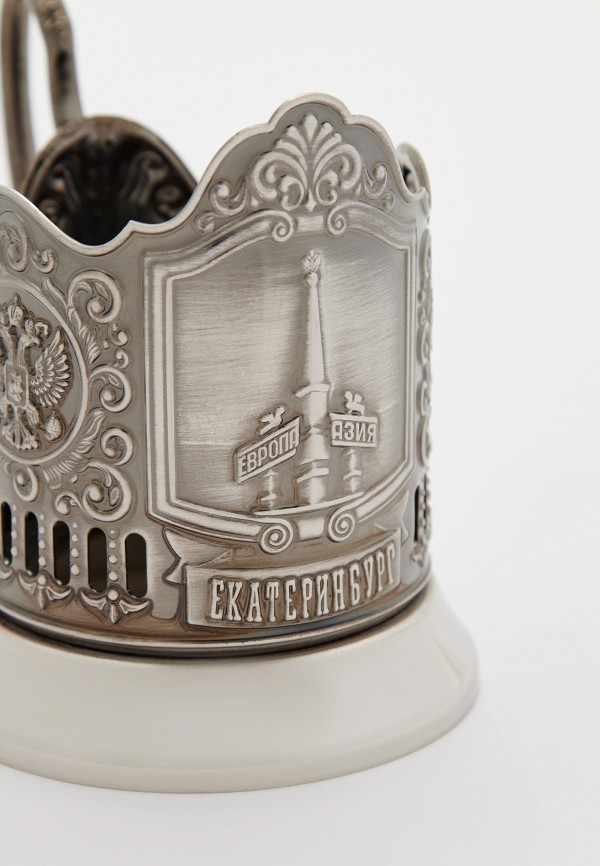 Кольчугинский мельхиор Подстаканник - никелированный с чернением "Екатеринбург" - фото 3