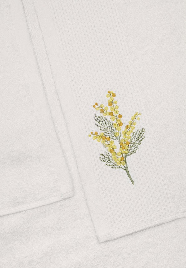 Bellehome Полотенца 3 шт. - Айвори Мимоза с вышивкой - фото 4