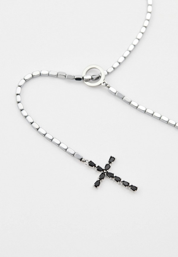 Mr&Mrs Wolf Колье - из гематита прямоугольник с крестом - фото 3