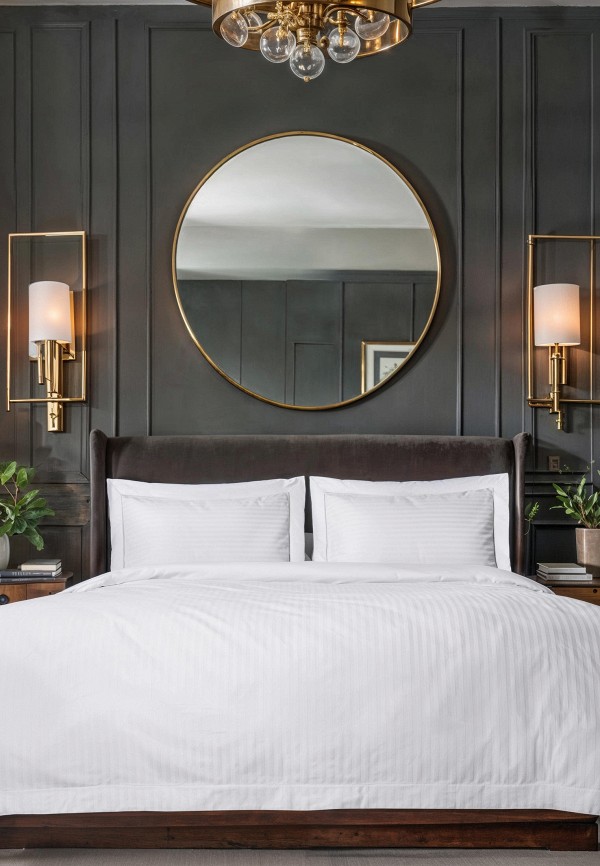 Bellehome Постельное белье 2-спальное - Гранд Alba страйп-сатин 300 ТС - фото 1