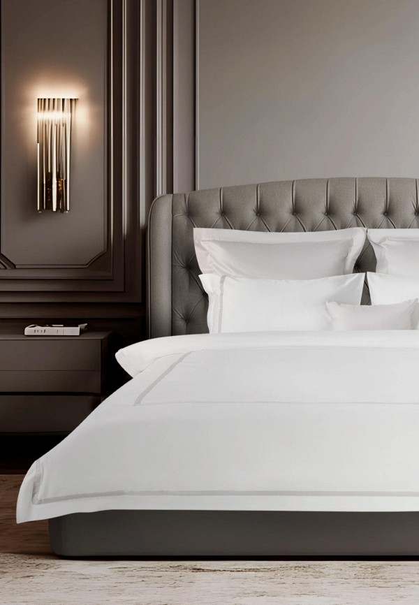 Bellehome Постельное белье Евро - Ноктюрн Silver, сатин-премиум  300 ТС - фото 1