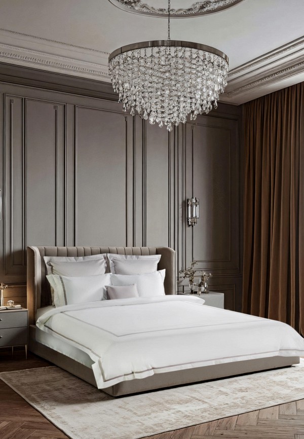 Bellehome Постельное белье Евро - Ноктюрн Silver, сатин-премиум  300 ТС - фото 5