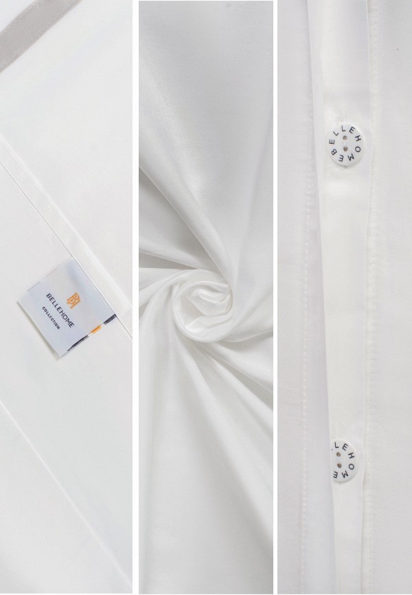 Bellehome Постельное белье Евро - Ноктюрн Silver, сатин-премиум  300 ТС - фото 6