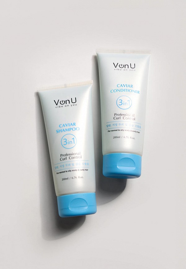 Von U Набор для ухода за волосами - подарочный корейский / Для сухих, кудрявых и вьющихся волос / Шампунь 200 мл + Кондиционер 200 мл / Caviar - фото 6