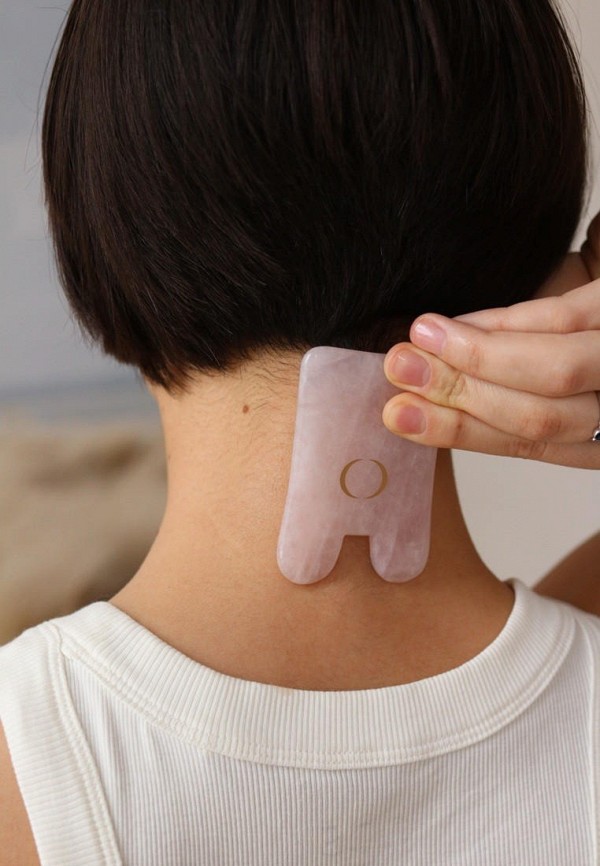 Quarz Скребок гуаша - для массажа тела и кожи головы, из розового кварца - фото 2