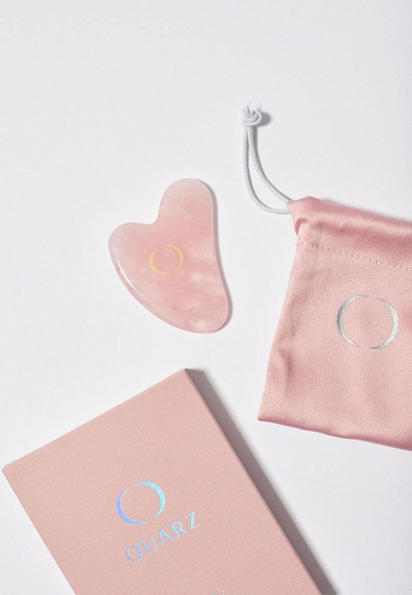 Quarz Скребок гуаша - для массажа лица, из розового кварца - фото 2