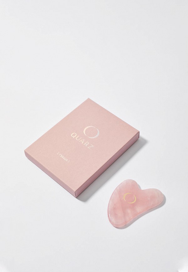 Quarz Скребок гуаша - для массажа лица, из розового кварца - фото 3