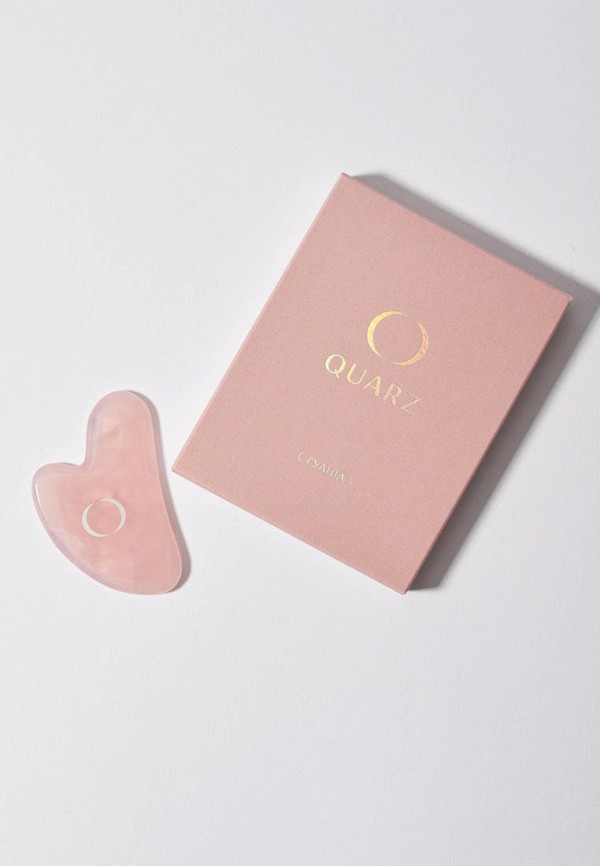 Quarz Скребок гуаша - для массажа лица, из розового кварца - фото 5