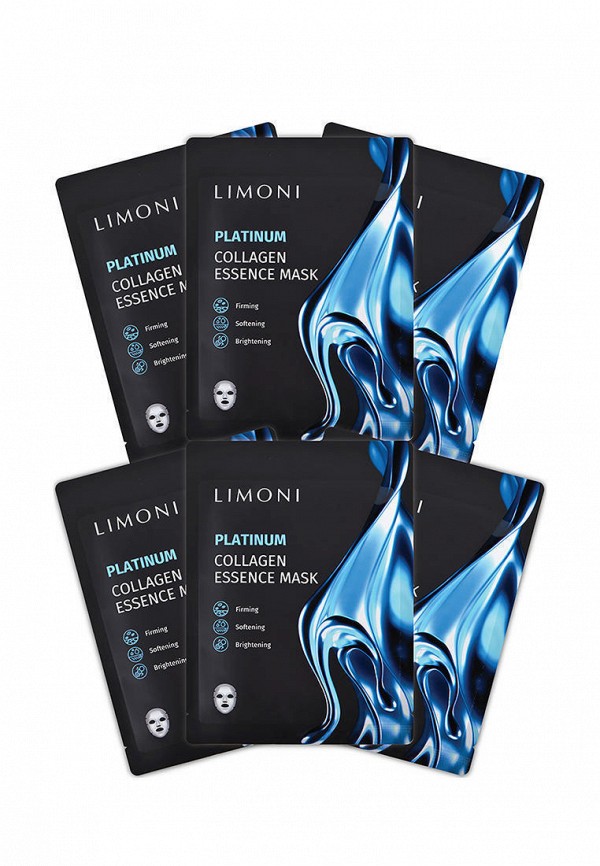 Limoni Маски для лица 6 шт. - тканевая восстанавливающая Platinum Collagen Essence Mask set, 6 шт. - фото 1