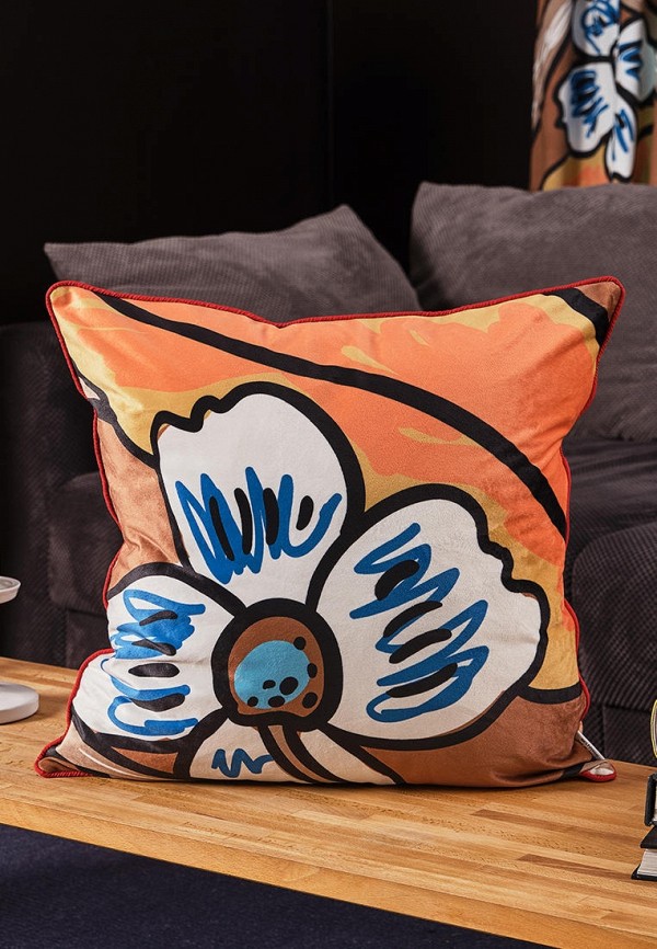 Moroshka Подушка декоративная - бархатная двусторонняя с принтом Iris, 50х50 см - фото 4