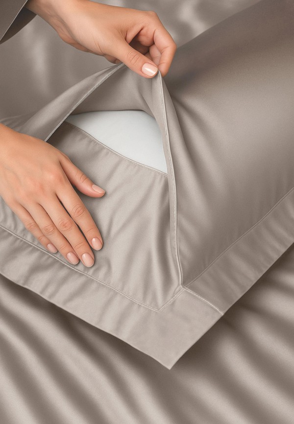 Bellehome Комплект наволочек - Стефания Cappucino 70х70 см 2 шт., сатин-премиум - фото 4