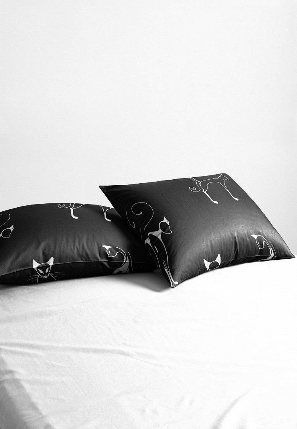 Комплект наволочек Ночь нежна Багира, 70х70 см 2 шт., цвет: черный ...