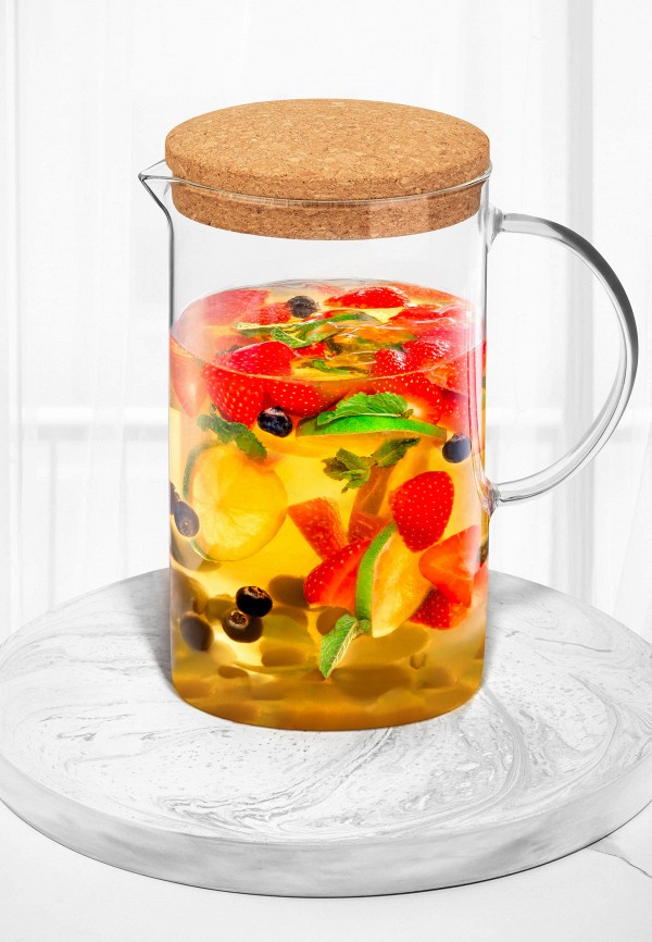 Elan Gallery Кувшин - 1,6 л 17,5х11,5х21 см Crystal glass с пробковой крышкой - фото 3