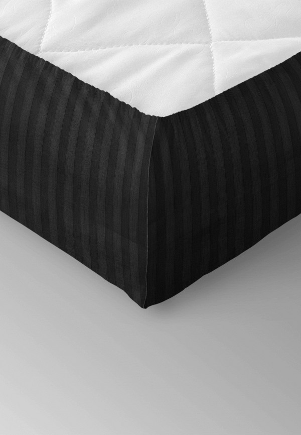 Простыня 2-спальная Verossa на резинке Black, 180х200 см с бортом 20 см ...