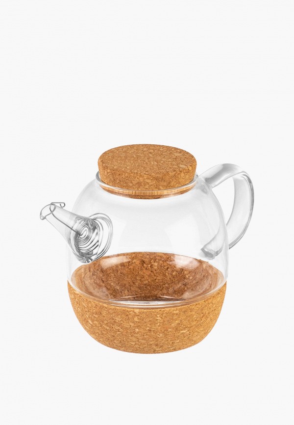 Elan Gallery Чайник заварочный - 800 мл 19,5х12х13,5 см с ситом Crystal glass с пробковой крышкой - фото 4