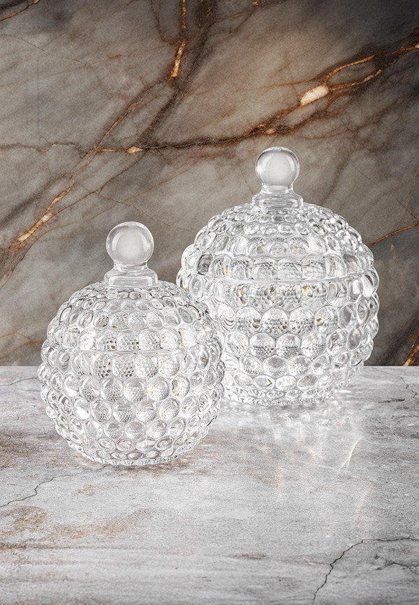 Elan Gallery Набор банок для хранения - 150 мл 8,5х8,5х11 см и 300 мл 11х11х13,5 см Пузырьки - фото 3