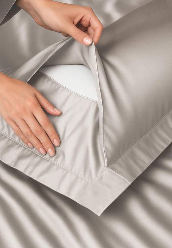 Bellehome Простыня Евро - на резинке Стефания Vanilla 200х200х30 сатин - фото 4