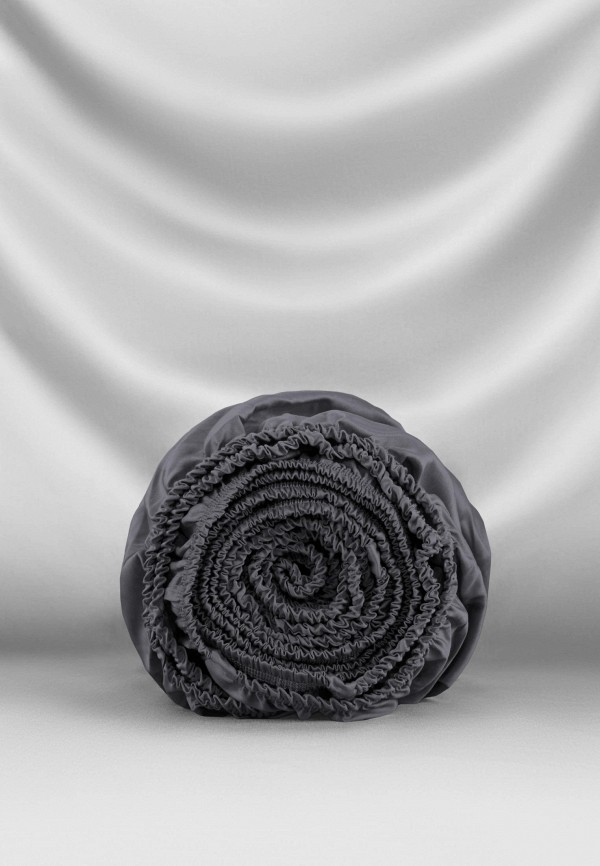 Bellehome Простыня Евро - на резинке Стефания Graphite 200х200х30 сатин - фото 2