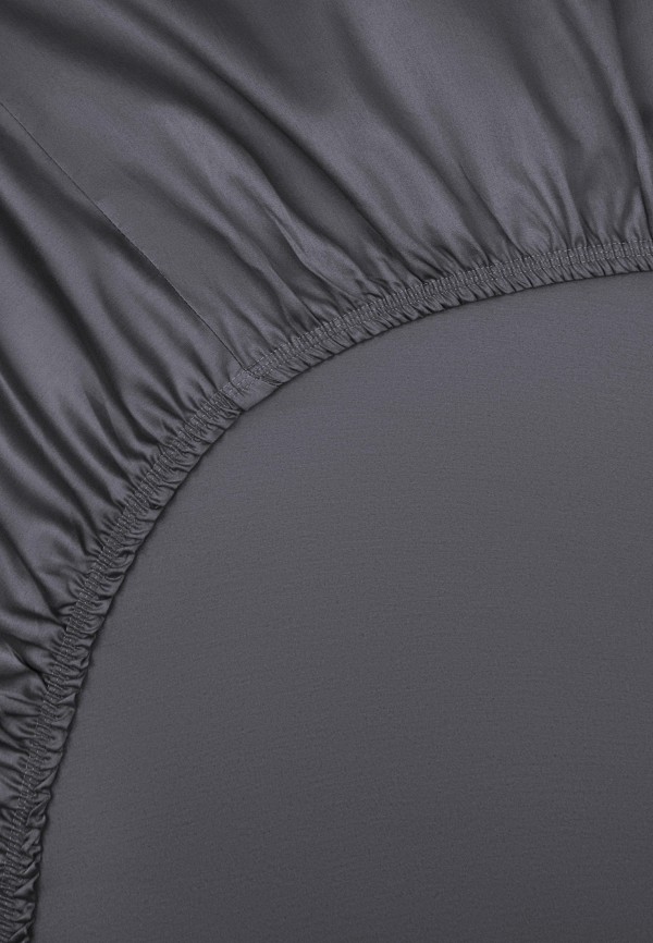 Bellehome Простыня Евро - на резинке Стефания Graphite 200х200х30 сатин - фото 5
