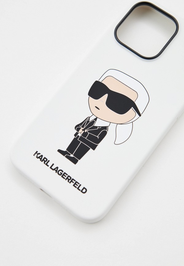 Чехол для iPhone Karl Lagerfeld 14 Pro Max, силиконовый, цвет: белый ...