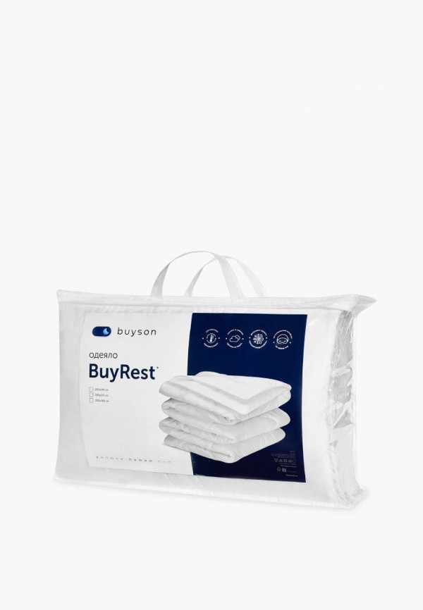 Одеяло 2-спальное buyson BuyRest, 205х172 см, всесезонное, цвет: белый ...
