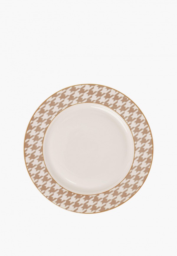 DeNastia Тарелка - сервировочная D26,7, фарфор, белый/бежевый - фото 1