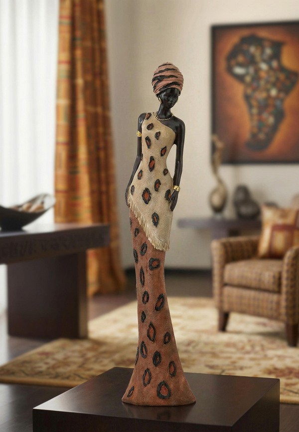 Elan Gallery Фигурка декоративная - 7х6,5х30 см Африканская девушка - фото 3