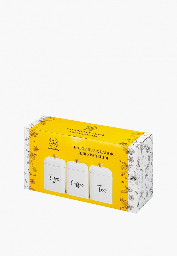 Elan Gallery Набор банок для хранения - 3х1,5 л 11,2х11,2х19 см Tea, coffee, sugar, с крышками - фото 5