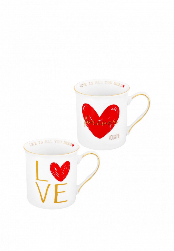 Elan Gallery Набор кружек - 2х310 мл 12х8,5х9 см LOVE и Сердце - фото 1