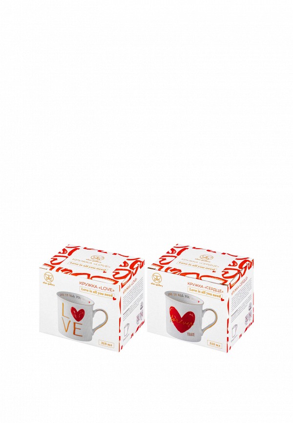 Elan Gallery Набор кружек - 2х310 мл 12х8,5х9 см LOVE и Сердце - фото 6
