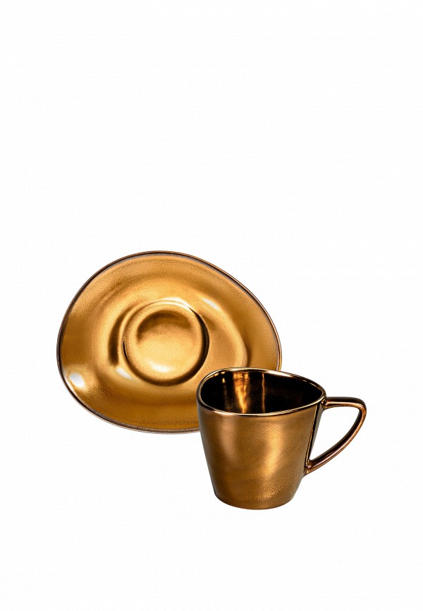 Elan Gallery Чашка с блюдцем - 200 мл Бронза - фото 1