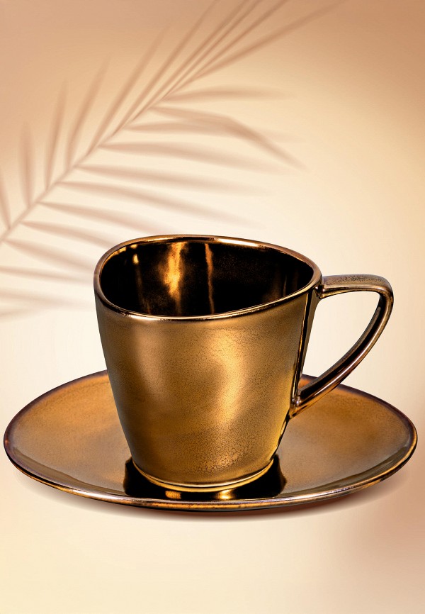 Elan Gallery Чашка с блюдцем - 200 мл Бронза - фото 3
