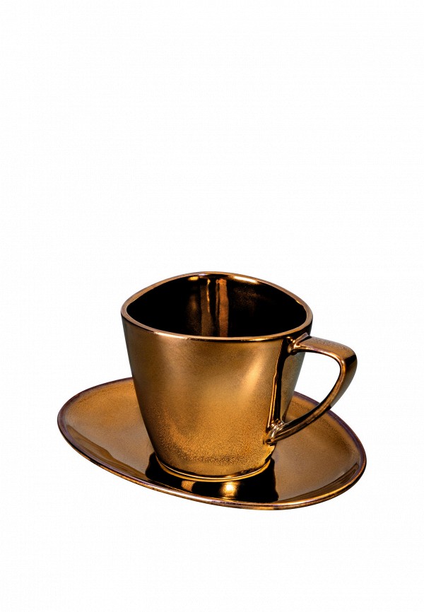 Elan Gallery Чашка с блюдцем - 200 мл Бронза - фото 5