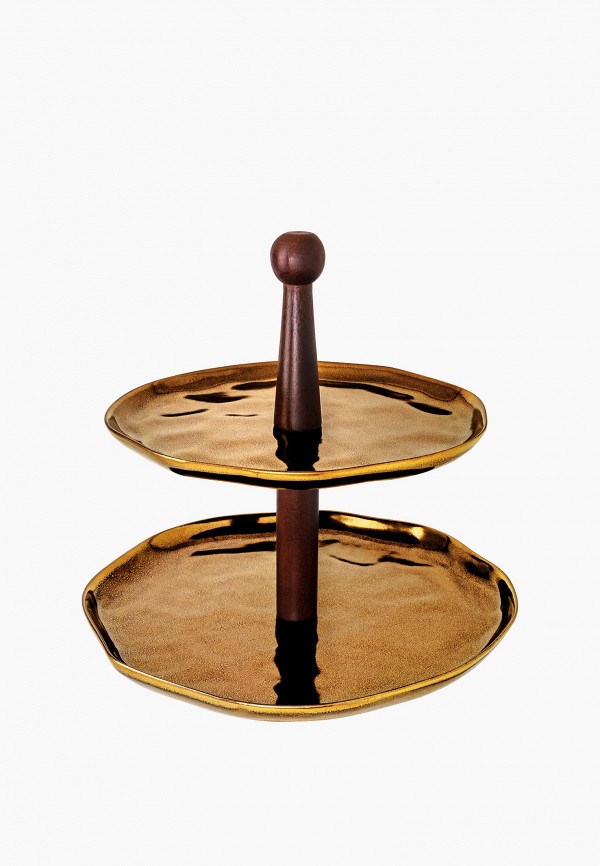 Elan Gallery Блюдо сервировочное - 2-х ярусное 24,5х24,5х24 см Бронза - фото 1