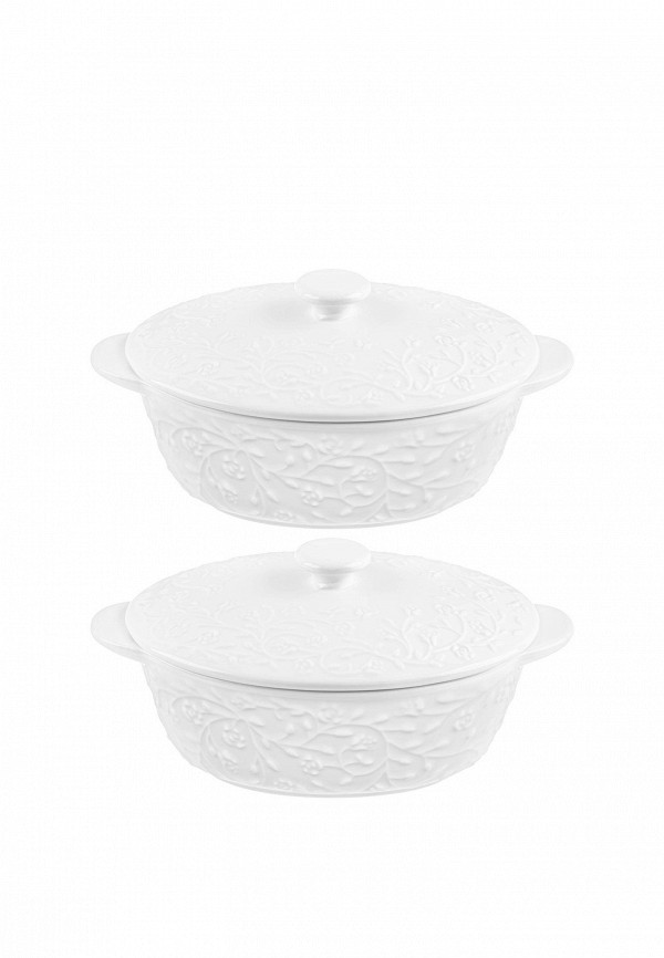 Elan Gallery Набор форм для запекания - 2х250 мл 16х10х8 см Веточки-цветочки, с крышками - фото 1