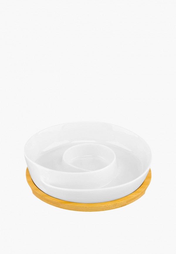 Elan Gallery Менажница - 450 мл 23х23х5 см Улитка на деревянной подставке-подносе - фото 1