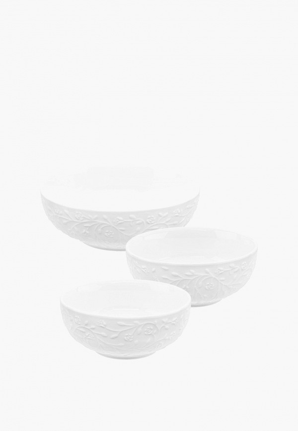 Elan Gallery Набор салатников - 1 л 20,5х20,5х7,5 см и 2х600 мл 15х15х6,5 см Веточки-цветочки - фото 3