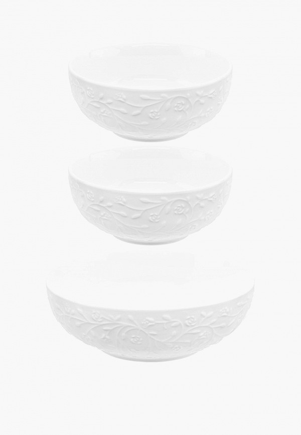 Elan Gallery Набор салатников - 1 л 20,5х20,5х7,5 см и 2х600 мл 15х15х6,5 см Веточки-цветочки - фото 4