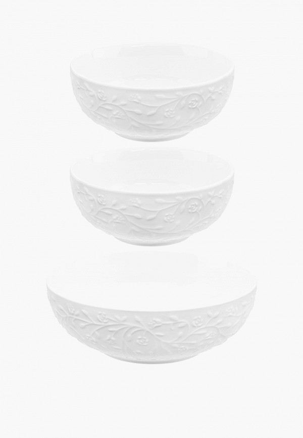 Elan Gallery Набор салатников - 1 л 20,5х20,5х7,5 см и 2х600 мл 15х15х6,5 см Веточки-цветочки - фото 6