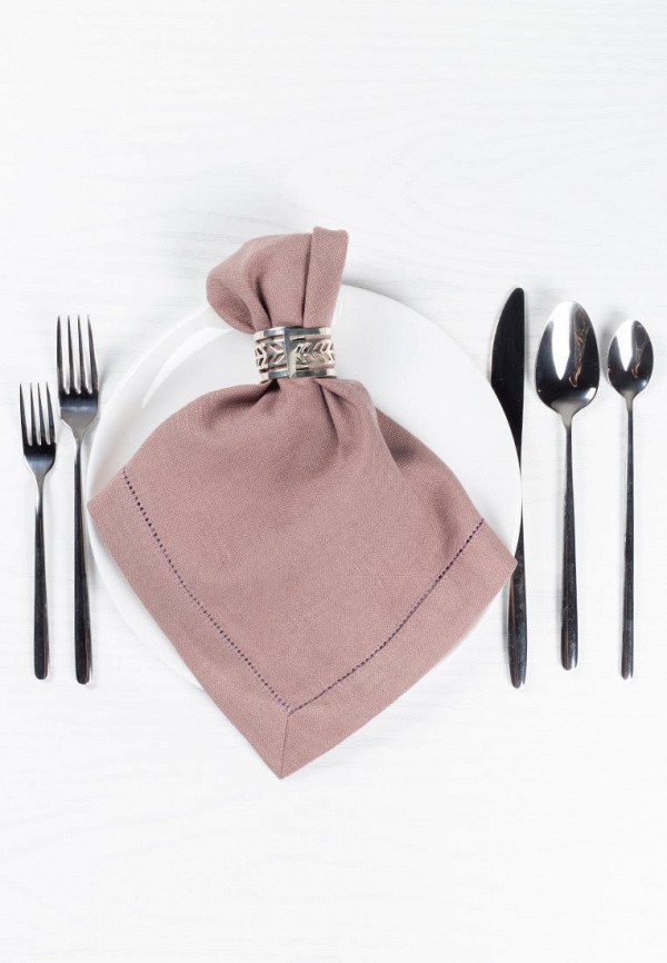 Bellehome Комплект салфеток сервировочных - Orchid smoke однотонные 4 шт. хлопок/лен - фото 6