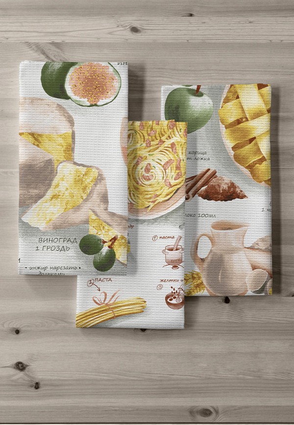 Унисон Комплект кухонных полотенец - 3 шт 45х60, Рецепты - фото 3