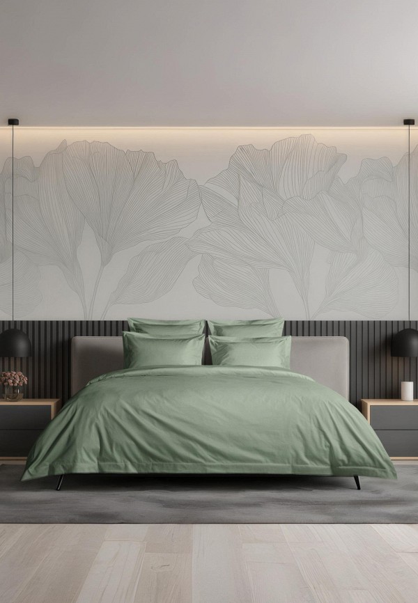 Bellehome Постельное белье Семейное - Стефания Olive, сатин-премиум  300 ТС - фото 3